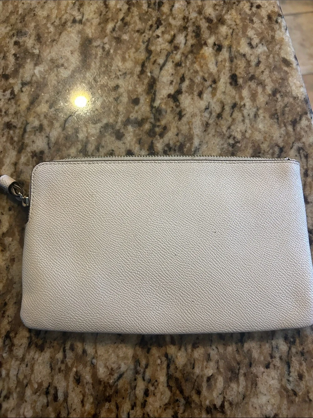 Coach Cream Leather Wristlet with Detachable Strap